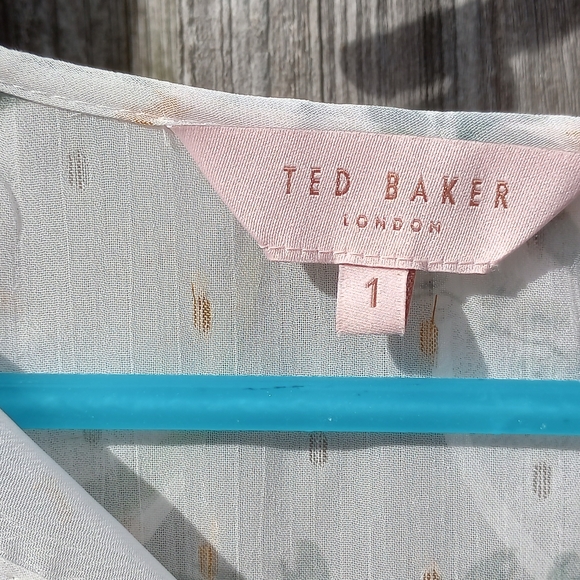 Ted Baker London tie front print top sz 1 - Picture 2 of 3